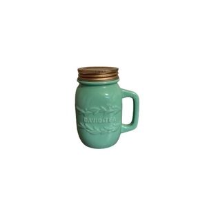 David’s Tea Blue Ceramic Mason Jar Mug with Infuser